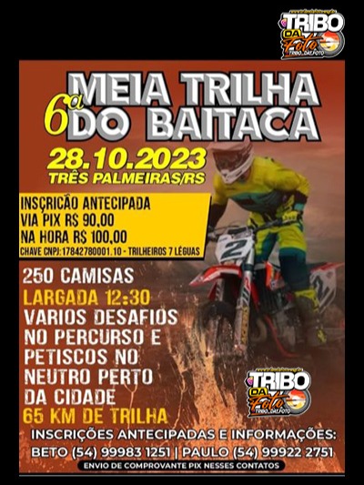 6ª MEIA TRILHA DO BAITACA - TRILHEIROS 7 LÉGUAS - TRÊS PALMEIRAS-RS