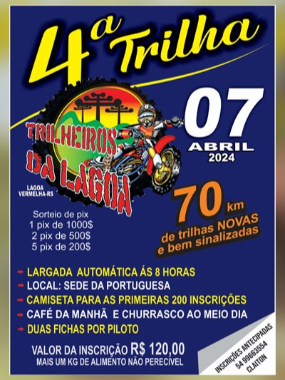 4ª TRILHA TRILHEIROS DA LAGOA  -  LAGOA VERMELHA-RS