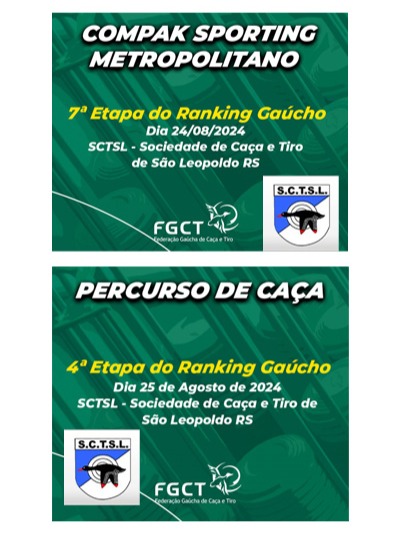7ª ETA RANKING GAUCHO COMPAK METROPOLITANO E 4ª ETAPA RANKING GAUCHO PERCURSO DE CAÇA SÃO LEOPOOLDO